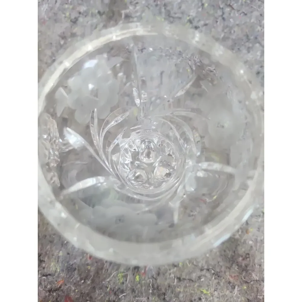 2 Vintage Golden Crown Western Germany Cut Glass 4.5
